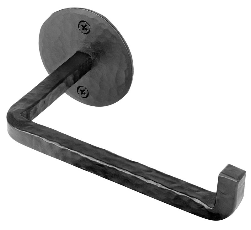 Stur-De Wrought Iron Toilet Paper Holder - Rustic Toilet Paper Holder Wall Mount Tissue Holder for Bathroom, Toilet Paper Roll Holder for Farmhouse Style Home & Vintage House - Black, 6.5 x 2.5 Inches - Image 1
